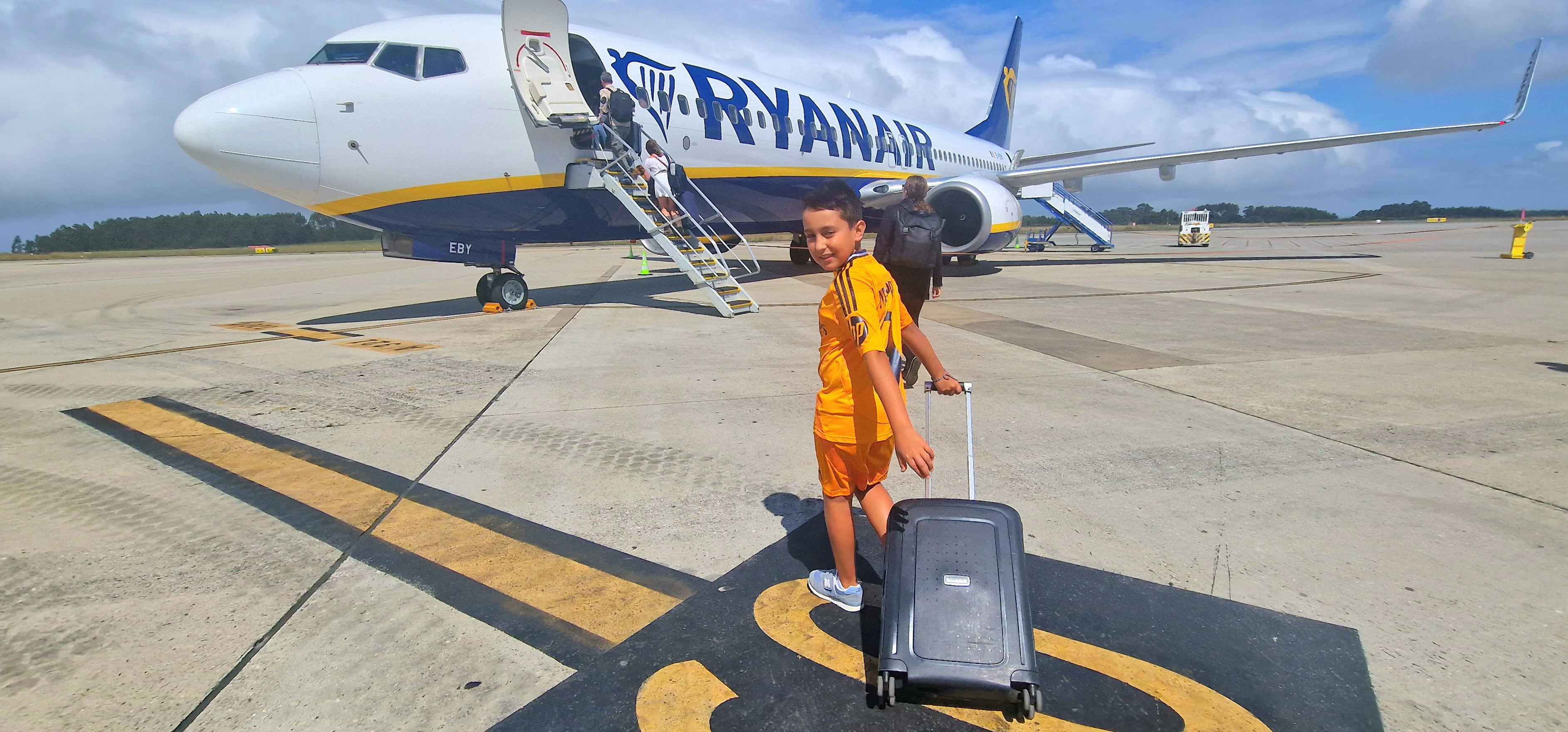 Saliendo del avión Ryanair